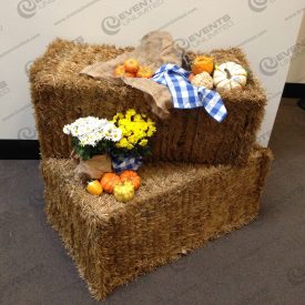 hay bale gourd harvest decor