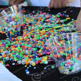 Bead craft station.