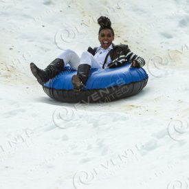 We built a slide and made snow for a day!