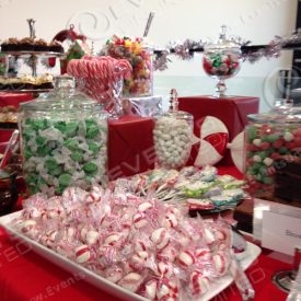 Holiday peppermint candy station.