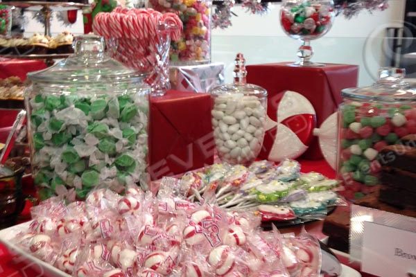 Holiday peppermint candy station.