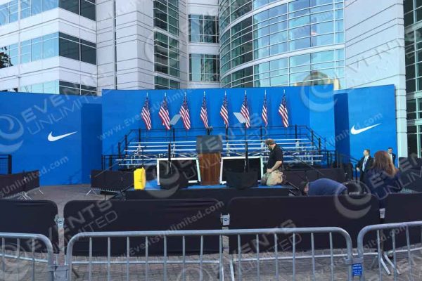 Everyone getting ready for the president, and a secret service security detail ensures everyone's safety.