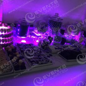 A glow candy station provided by Events Unlimited.