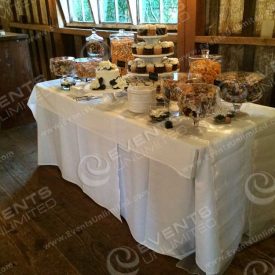 Yum.  Wedding cake and cupcake stand!