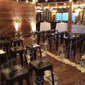 Another view of the barn wedding chapel transformation.