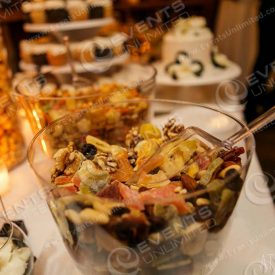 Yummy food station for a wedding reception.