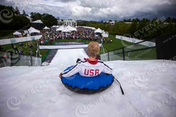 36ft Ice slide, design, build, temp installation