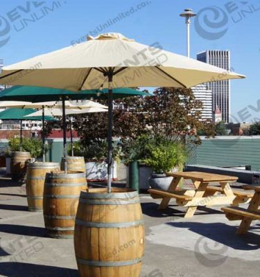 umbrella barrel table