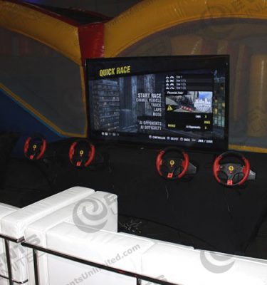 video game driving setup