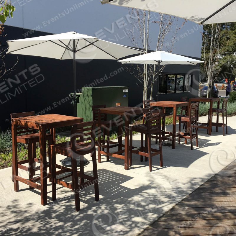 Wood Slat Patio Furniture Rental Bar Height Table Rentals