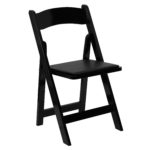 black padded folding chair rental